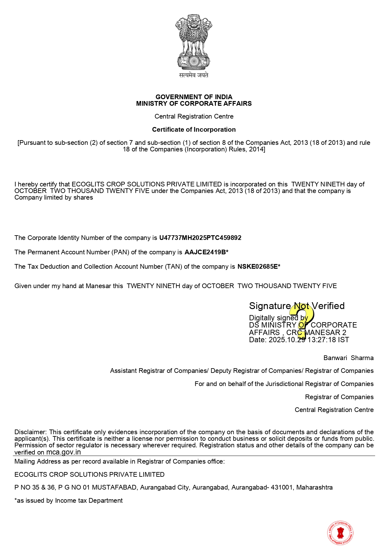 Certificate 2